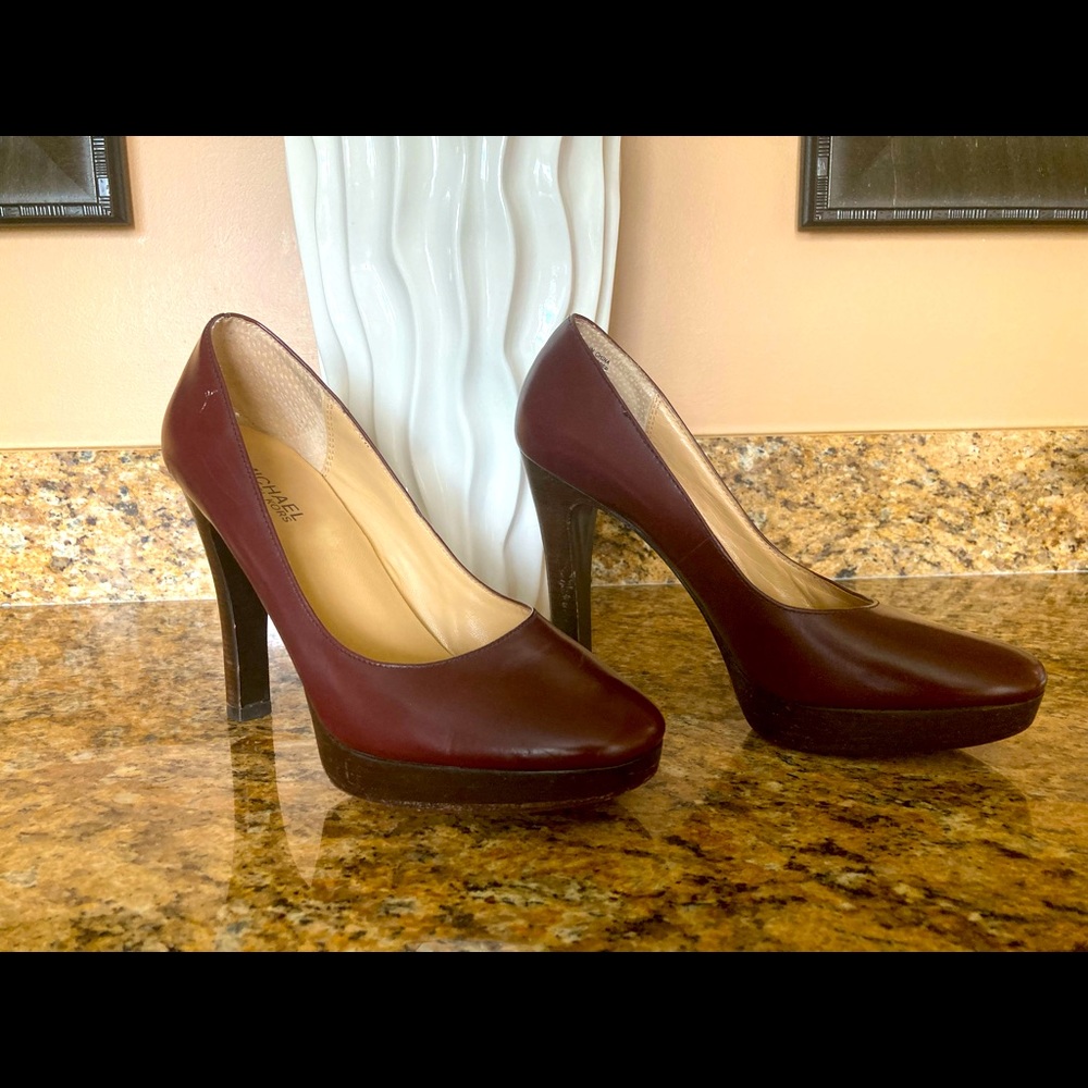 MICHAEL by Michael Kors Maroon Leather Pumps